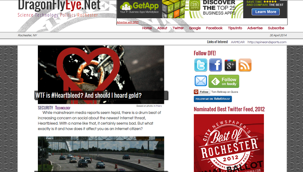 DragonFlyEye.Net. My personal WordPress driven news site with theme and plugins by myself.