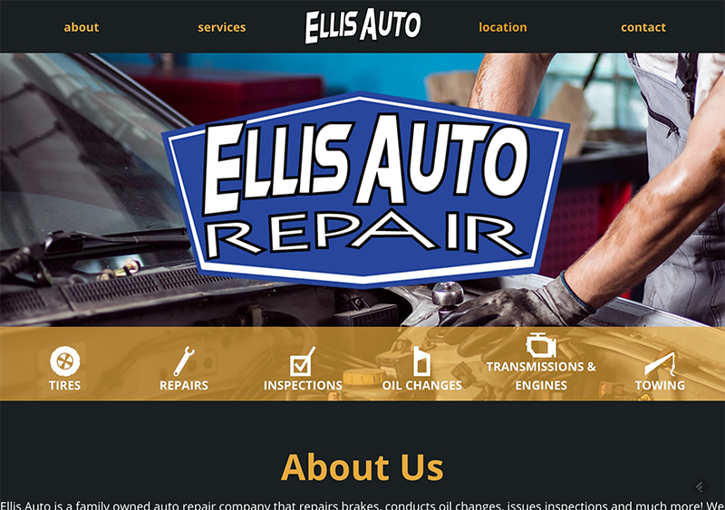 Ellis Auto needed a website that focused on the services they perform and the contact information their clients are looking for. One page art, I consider this.